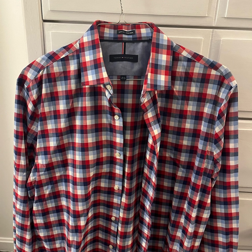 Worn, great condition, patriotic colors , red white navy blue and light blue